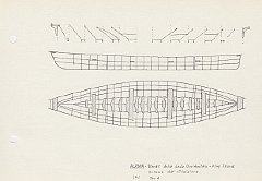 140 Alaska - umiak della Costa Occidentale - King Island - schema dell'intelaiatura - TAV.1